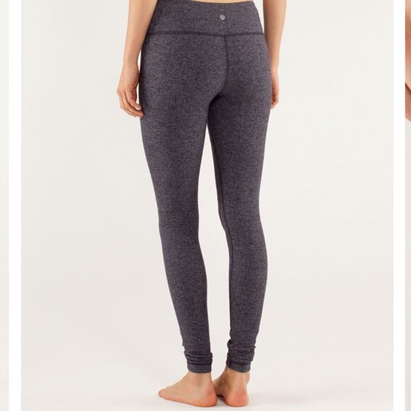 VINTAGE LULULEMON Wunder Under Pant Herringbone Black Swan / Black Size 6 - Picture 2 of 9